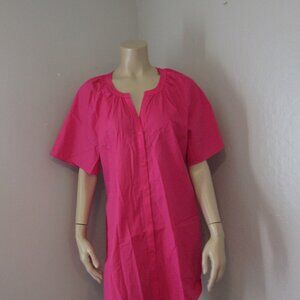 Gap Maternity Pink Tunic Button Short Sleeve Tie Waist Top